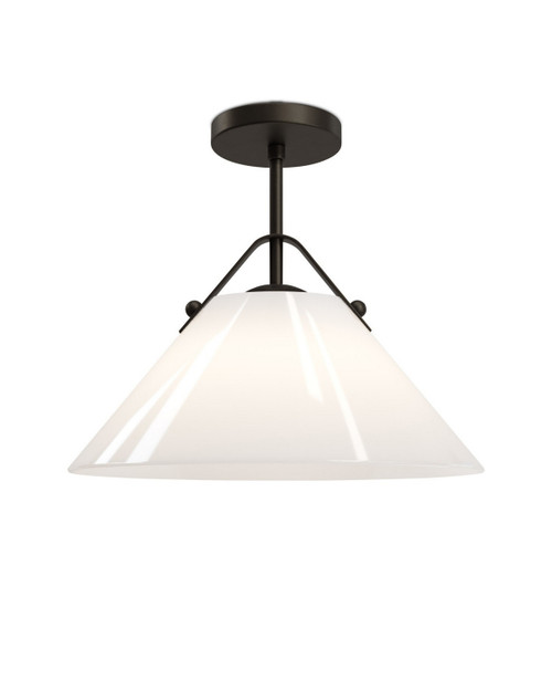 Currey and Company - 9000-1281 - One Light Pendant - Bronwen - Opaque White/Oil Rubbed Bronze