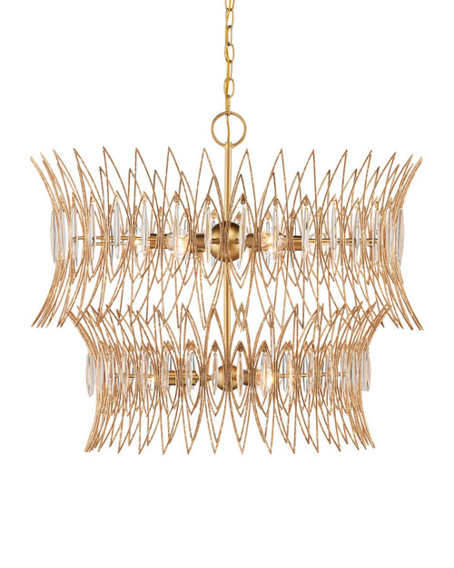 Currey and Company - 9000-1287 - Nine Light Chandelier - Marquise - Clear/Luxor Gold