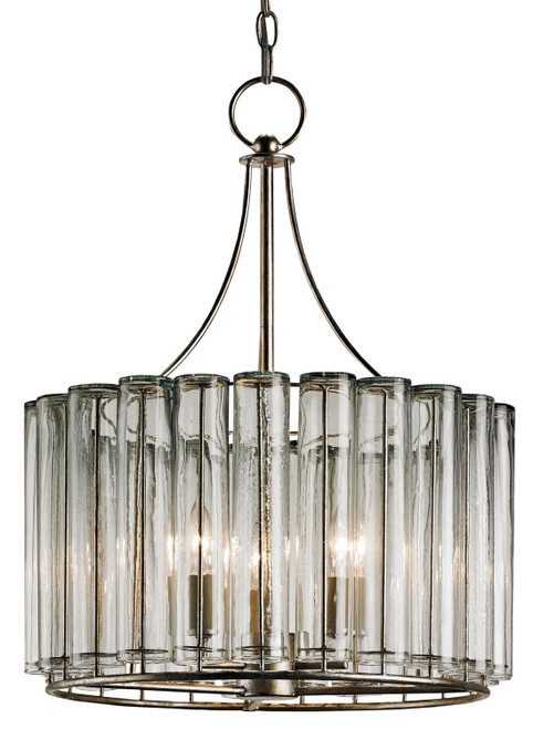 Currey and Company - 9293 - Three Light Chandelier - Bevilacqua - Clear/Silver Leaf