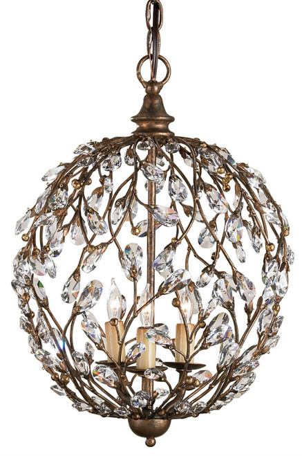 Currey and Company - 9652 - Three Light Chandelier - Crystal Bud - Cupertino