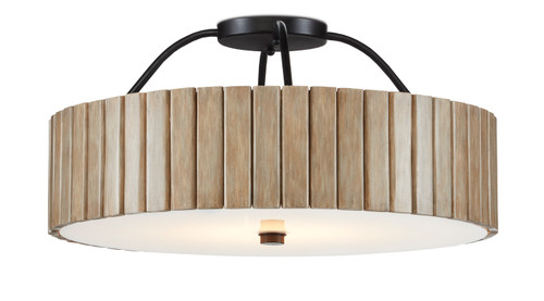 Currey and Company - 9999-0058 - One Light Semi-Flush Mount - Tetterby - Taupe/Black/White
