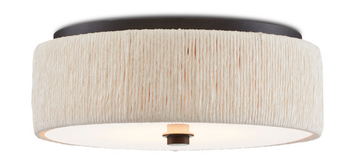Currey and Company - 9999-0062 - One Light Flush Mount - Tyrone - Natural/Black/White