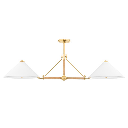 Hudson Valley - 1057-AGB - Four Light Island Pendant - Williamsburg - Aged Brass