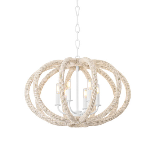 Hudson Valley - 1206-WP - Six Light Chandelier - Lewiston - White Plaster