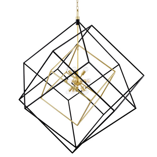 Hudson Valley - 1255-AGB/BK - 15 Light Chandelier - Roundout - Aged Brass