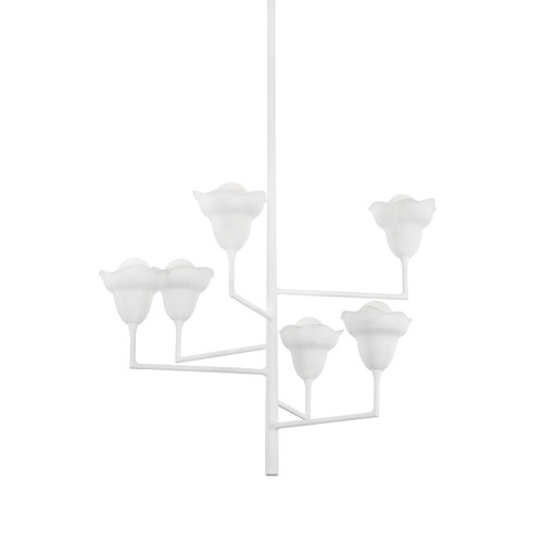 Hudson Valley - 1286-WP - Six Light Chandelier - Alora - White Plaster