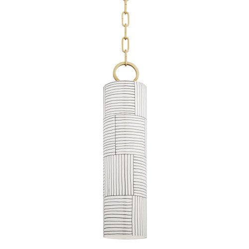 Hudson Valley - 2384-AGB/ST - One Light Pendant - Brookville - Aged Brass