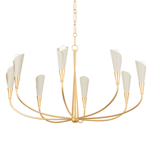 Hudson Valley - 3158-VGL/SSD - Eight Light Chandelier - Montrose - Vintage Gold Leaf