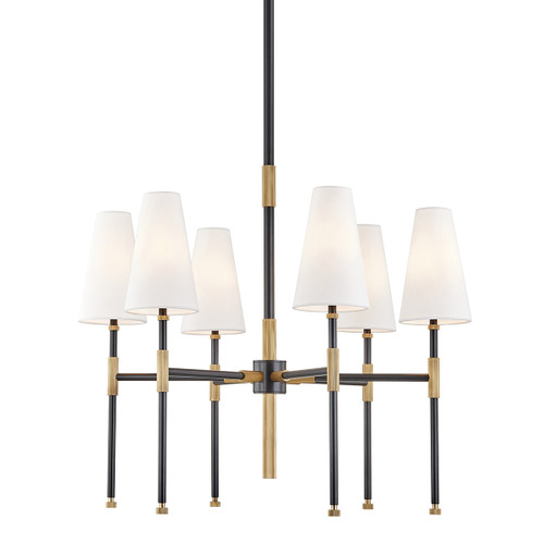 Hudson Valley - 3728-AOB - Six Light Chandelier - Bowery - Aged Brass/Old Bronze