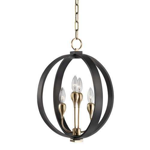 Hudson Valley - 6716-AOB - Four Light Lantern - Dresden - Aged Brass/Old Bronze