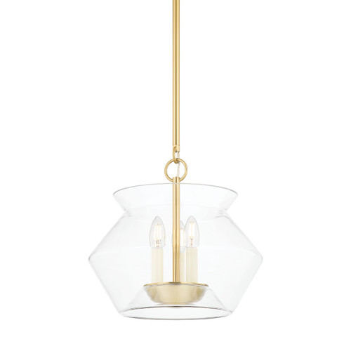 Hudson Valley - 8115-AGB - Three Light Lantern - Edmonton - Aged Brass