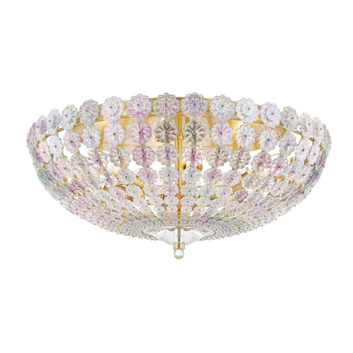 Hudson Valley - 8222-AGB - Six Light Semi Flush Mount - Floral Park - Aged Brass