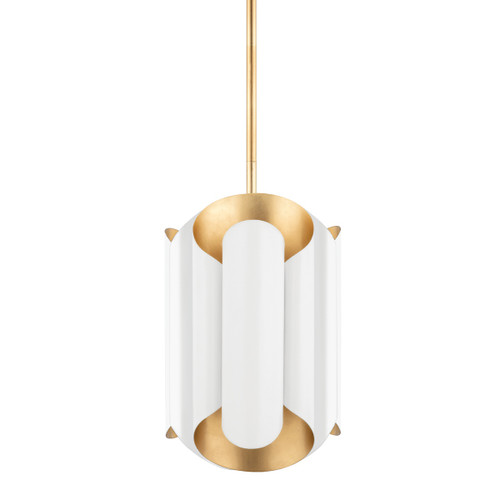 Hudson Valley - 8513-GL/WH - Six Light Pendant - Banks - Gold Leaf
