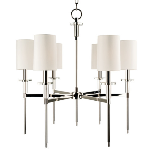 Hudson Valley - 8516-PN - Six Light Chandelier - Amherst - Polished Nickel