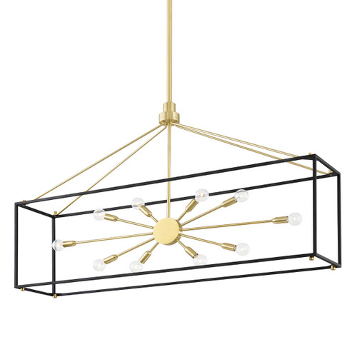 Hudson Valley - 8948-AGB/BK - Ten Light Island Pendant - Glendale - Aged Brass