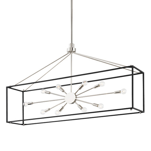 Hudson Valley - 8948-PN/BK - Ten Light Island Pendant - Glendale - Polished Nickel