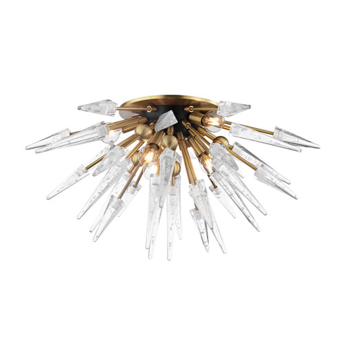 Hudson Valley - 9028-AGB - Six Light Semi Flush Mount - Sparta - Aged Brass