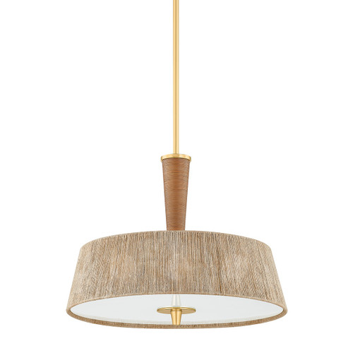 Hudson Valley - CB9522-AGB - Three Light Pendant - George - Aged Brass