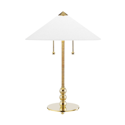 Hudson Valley - L1395-AGB - Two Light Table Lamp - Flare - Aged Brass