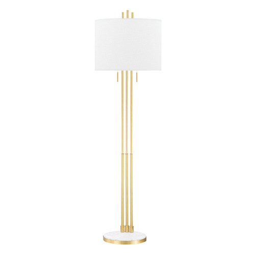 Hudson Valley - L1666-AGB - Two Light Floor Lamp - Remsen - Aged Brass