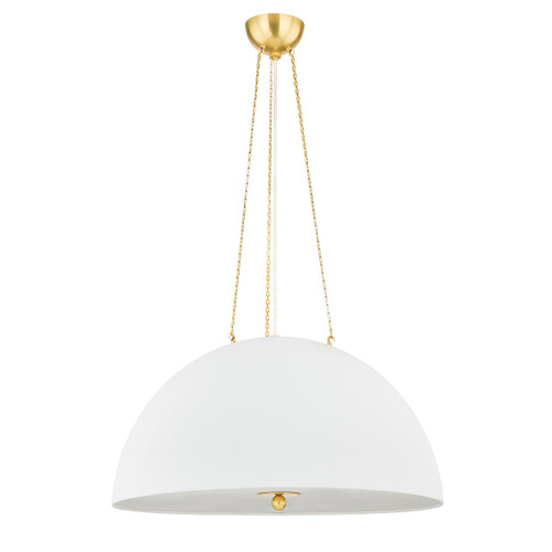 Hudson Valley - MDS1101-AGB/WP - Four Light Pendant - Chiswick - Aged Brass