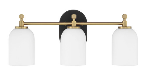 Craftmade - 60303-FBSB - Three Light Vanity - Council - Flat Black/Satin Brass