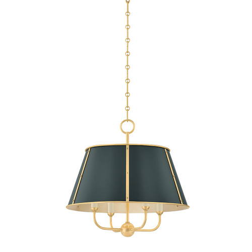 Hudson Valley - MDS120-AGB/SSG - Four Light Chandelier - Cambridge - Aged Brass