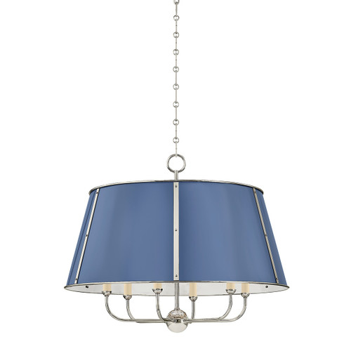 Hudson Valley - MDS121-PN/FBL - Six Light Chandelier - Cambridge - Polished Nickel