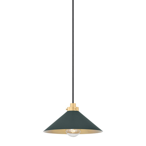 Hudson Valley - MDS1401-AGB/SSG - One Light Pendant - Clivedon - Aged Brass