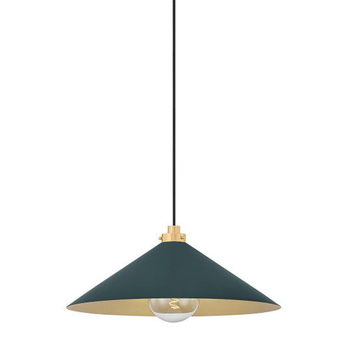 Hudson Valley - MDS1402-AGB/SSG - One Light Pendant - Clivedon - Aged Brass