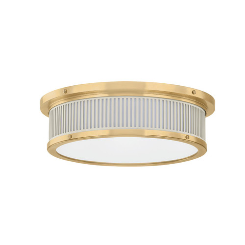 Hudson Valley - MDS1901-AGB/OW - LED Flush Mount - Ashdown - Aged Brass