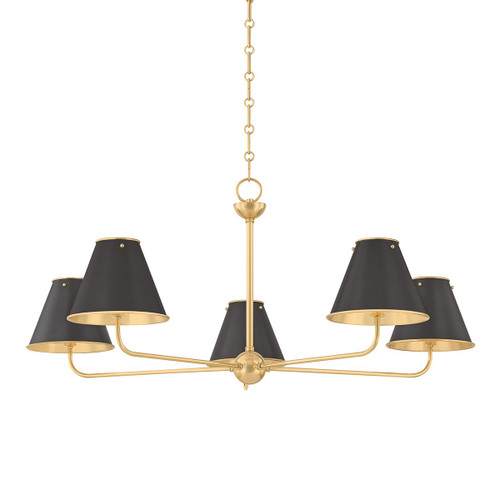Hudson Valley - MDS2000-AGB/DB - Five Light Chandelier - Burghley - Aged Brass