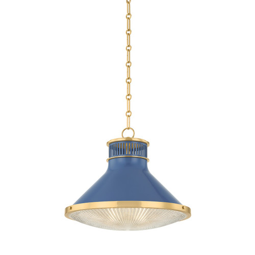 Hudson Valley - MDS2405-AGB/FBL - One Light Pendant - Highclere - Aged Brass