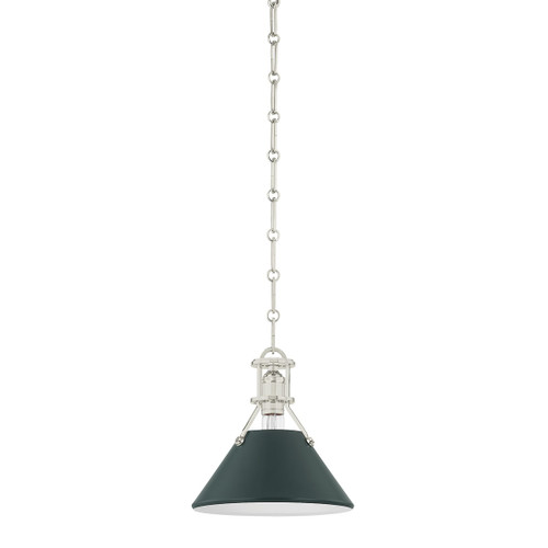 Hudson Valley - MDS351-PN/SSG - One Light Pendant - Painted No. 2 - Polished Nickel