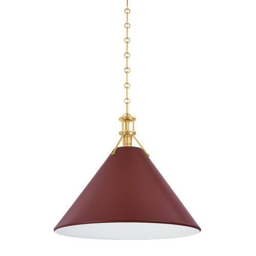 Hudson Valley - MDS352L-AGB/CRN - One Light Pendant - Painted No. 2 - Aged Brass