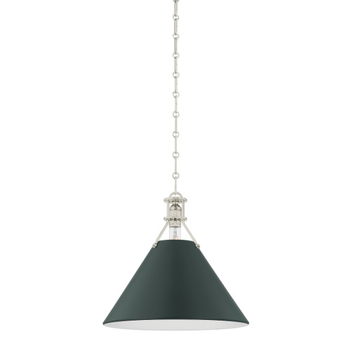 Hudson Valley - MDS352-PN/SSG - One Light Pendant - Painted No. 2 - Polished Nickel