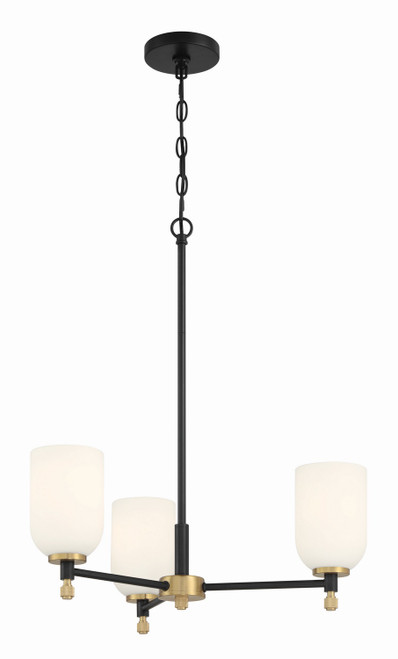 Craftmade - 60323-FBSB - Three Light Chandelier - Council - Flat Black/Satin Brass