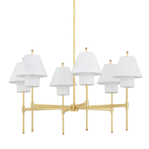 Hudson Valley - PI1899806-AGB - Six Light Chandelier - Glenmoore - Aged Brass