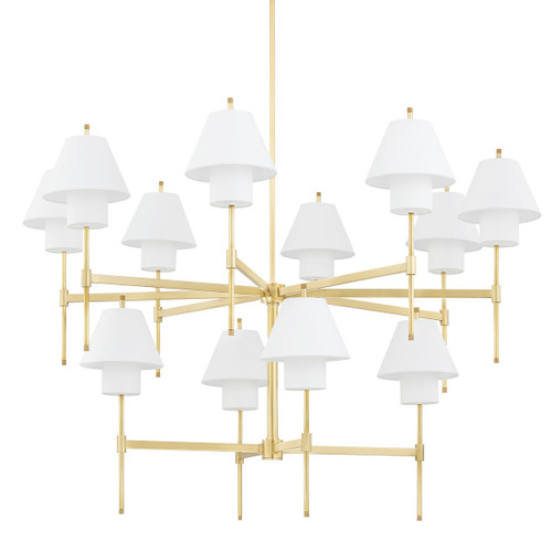 Hudson Valley - PI1899812-AGB - 12 Light Chandelier - Glenmoore - Aged Brass