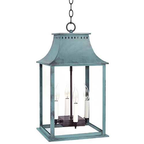 Northeast Lantern - 11332-VG-LT4-CLR - Four Light Hanging Lantern - Rockland - Verdi Gris