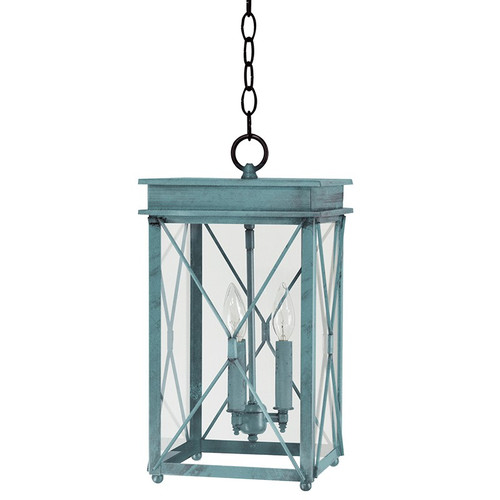 Northeast Lantern - 11822-VG-LT3-CLR - Three Light Hanging Lantern - Glidden - Verdi Gris