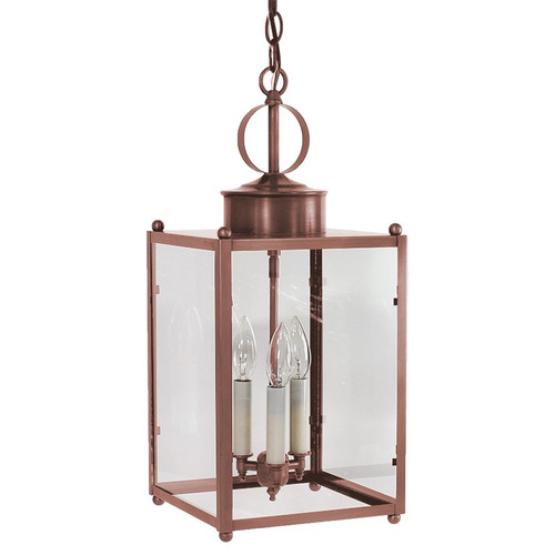 Northeast Lantern - NL-8052-AC-LT3-CLR - Three Light Hanging Lantern - Marlene - Antique Copper