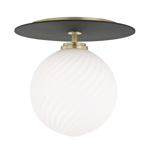 Mitzi - H200501L-AGB/BK - LED Semi Flush Mount - Ellis - Aged Brass