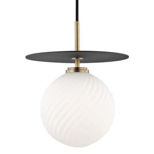 Mitzi - H200701L-AGB/BK - LED Pendant - Ellis - Aged Brass