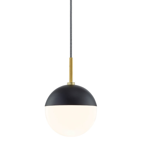 Mitzi - H344701-AGB/BK - One Light Pendant - Renee - Aged Brass