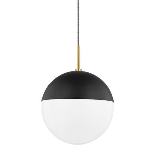 Mitzi - H344701L-AGB/BK - One Light Pendant - Renee - Aged Brass