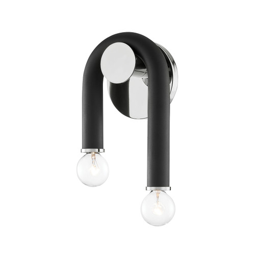 Mitzi - H382102-PN/BK - Two Light Wall Sconce - Whit - Polished Nickel