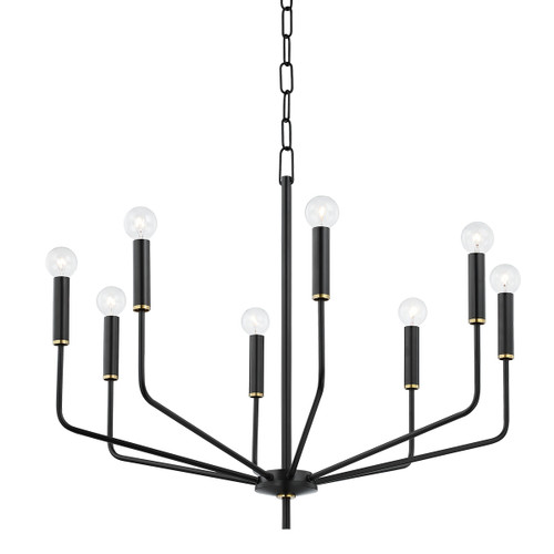 Mitzi - H516808-AGB/SBK - Eight Light Chandelier - Bailey - Aged Brass