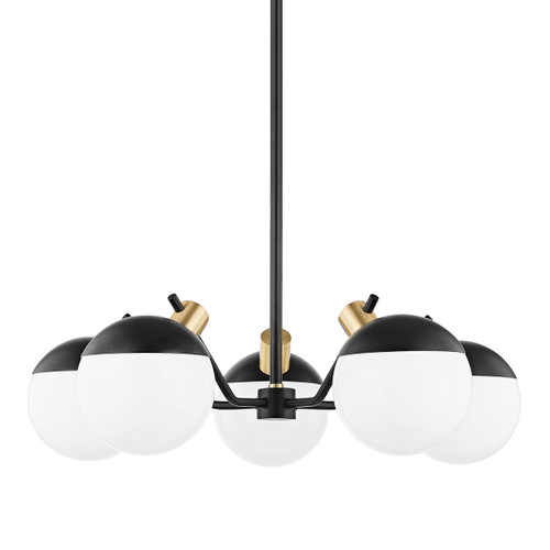 Mitzi - H573805-AGB/SBK - LED Chandelier - Miranda - Aged Brass