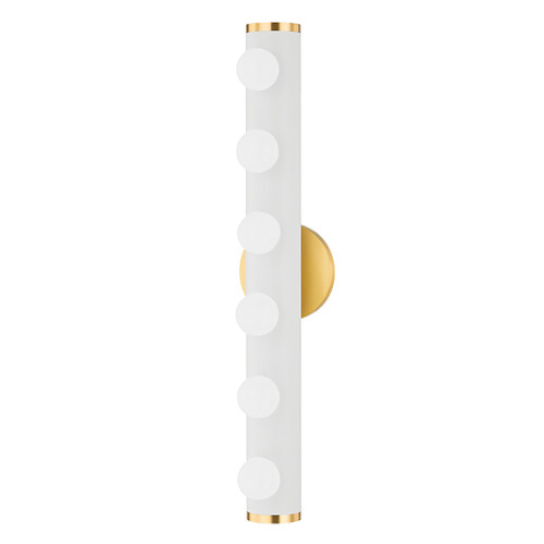 Mitzi - H631306-AGB/TWH - Six Light Bath and Vanity - Penny - Aged Brass/Textured White